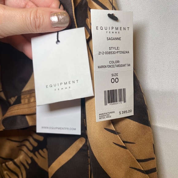 NWT Equipment Saganne Pant Marron Foncee/Taroudant Tan sz 00 - Picture 8 of 14